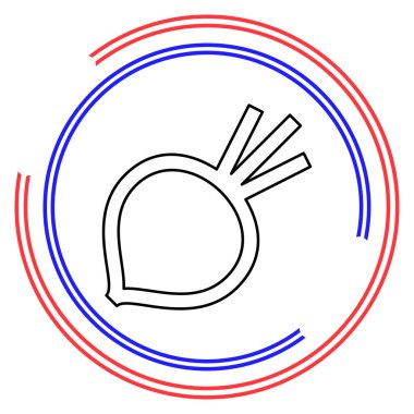 Vektör şeker pancarı çizimi izole edildi - sağlıklı sebze, beslenme ikonu - sebze yemeği, vektör pancar kökü. İnce çizgi pictogram - düzenlenebilir çizgi vuruşu