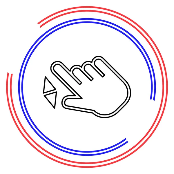 Διπλό Δάχτυλο Της Βρύσης Εικονίδιο Δείκτη Σύμβολο Δρομέα Διάνυσμα Σύμβολο — Διανυσματικό Αρχείο