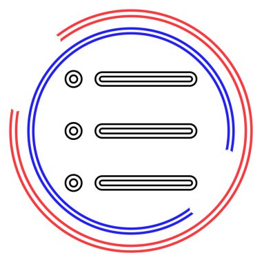 Simgeyi listele - İçerik görünümü seçenekleri, liste sembolü - seçenekler işareti. İnce çizgi pictogram - düzenlenebilir çizgi vuruşu