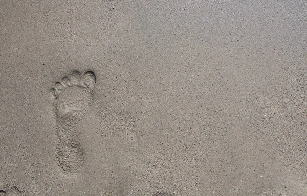 Ayak izi görünümü kum plajındaki kadar kapatın