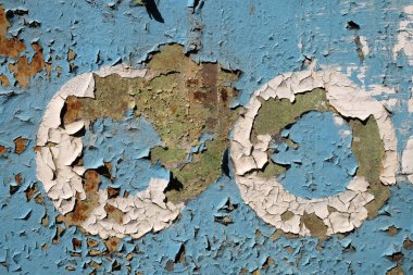 duvar doku üzerinde mavi boya yıpranmış