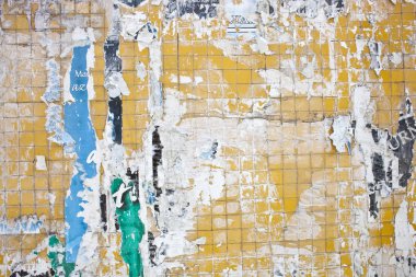 doku yıpranmış duvar karo ve kağıt artıkları ile