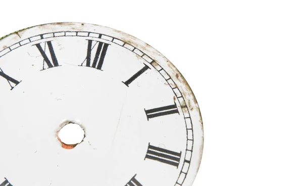 eski vintage saat üzerinde beyaz izole