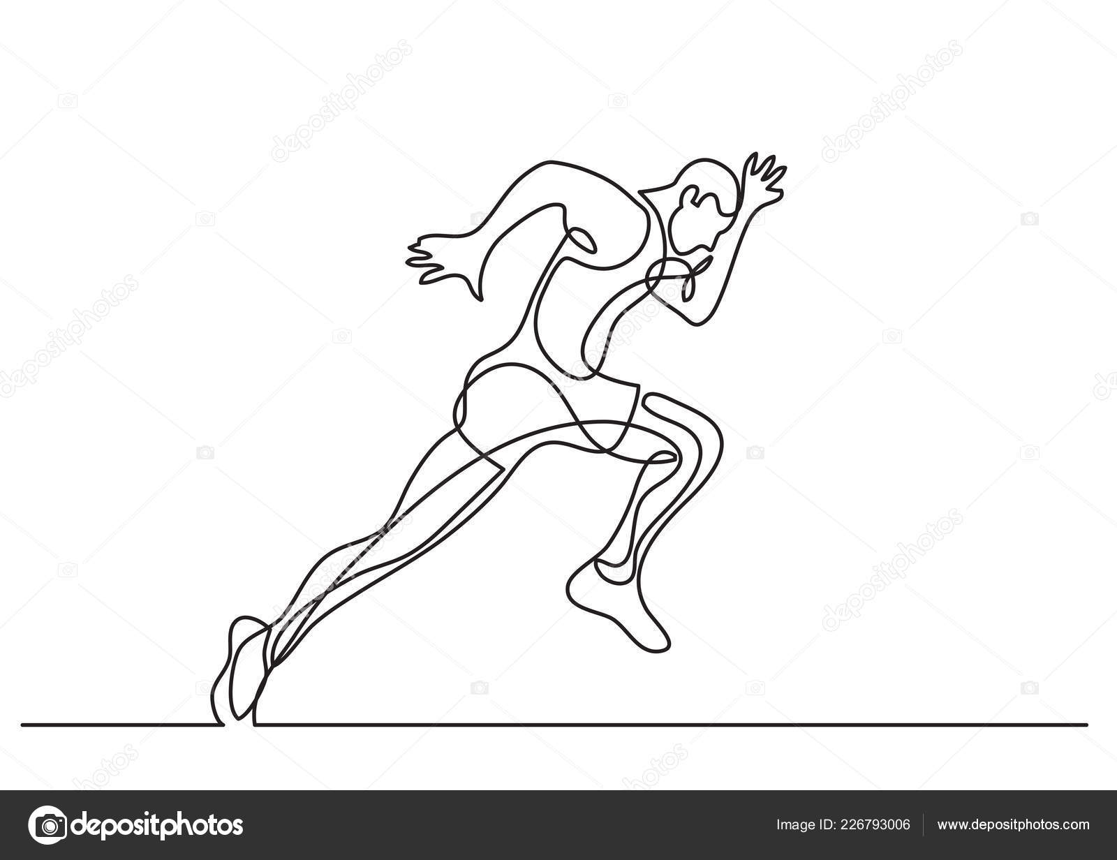 Vetores de Um Desenho De Linha Do Atleta Correndo Rápido e mais imagens de  Correr - Correr, Arte Linear, Contorno - iStock