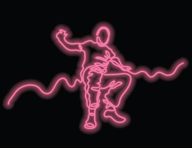 adam neon etkisi ile atlama sürekli çizgi çizme