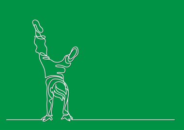 çocuğun ellerinin üstünde duran bir çizgi çizme