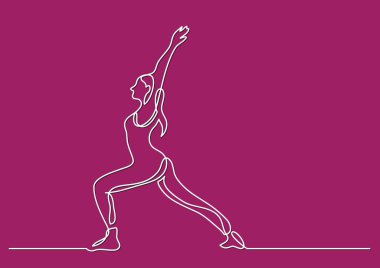yoga yaparken kadının bir çizgi çizme