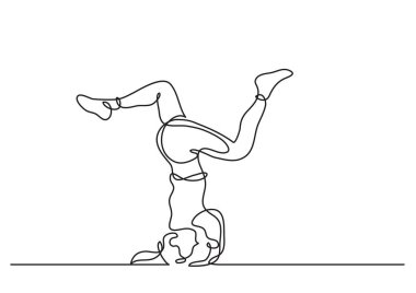 yoga poz duran kadın, bir çizgi çizme