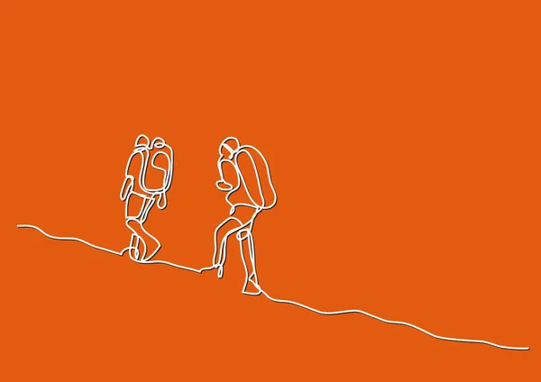歩き方の つの線の描画 — ストックベクタ