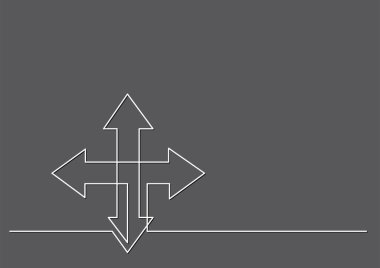 dört yön okları ile sürekli çizgi çizme