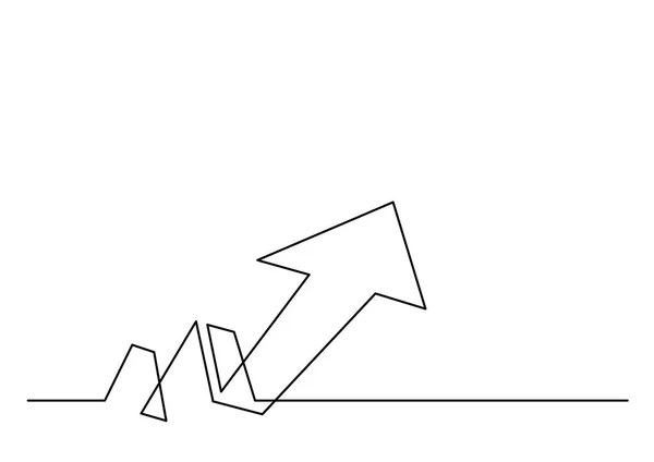 Dessin Ligne Continue Flèche Croissance — Image vectorielle