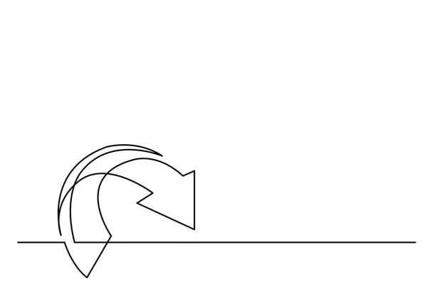 Desenho Conceito Negócio Linha Contínua Símbolo Seta — Vetor de Stock