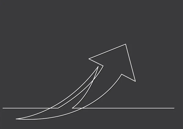 Linha Contínua Desenho Seta Para Cima —  Vetores de Stock