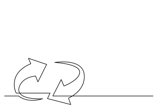 サイクル矢印の連続線の描画 — ストックベクタ