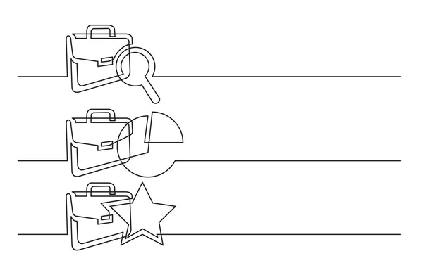 横幅设计 业务图标的连续线条绘制 公文包与搜索 投资饼图 明星投资者 — 图库矢量图片