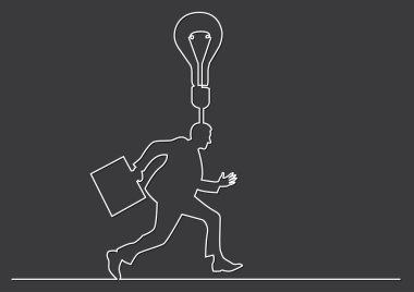 parlak fikir çalışan işadamı sürekli çizgi çizme