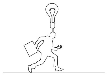 parlak fikir çalışan işadamı sürekli çizgi çizme