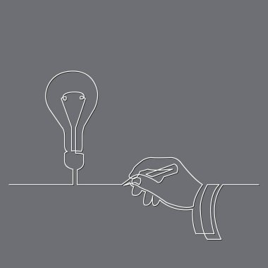 fikir oluşturma el sürekli çizgi çizme