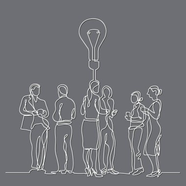 iş takım tartışma fikir sürekli çizgi çizme