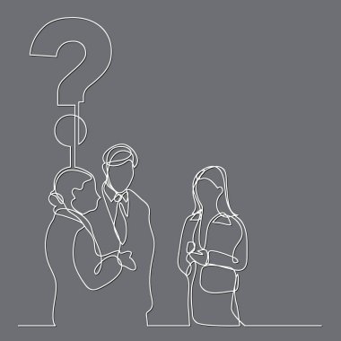 iş adamları bir soru hakkında konuşurken sürekli çizgi çizme