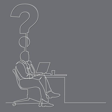 soru hakkında düşünme işadamı sürekli çizgi çizme