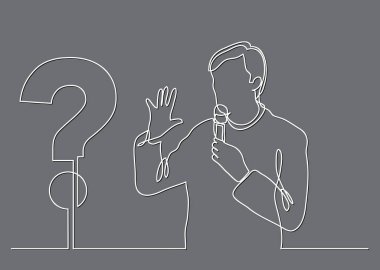 bir soru hakkında konuşma sunucusu sürekli çizgi çizme