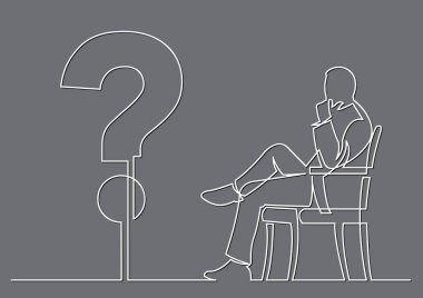 sürekli çizim için işadamı oturma düşünme hakkında bir soru