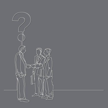 bir soru ile üç işadamlarından sürekli çizgi çizme