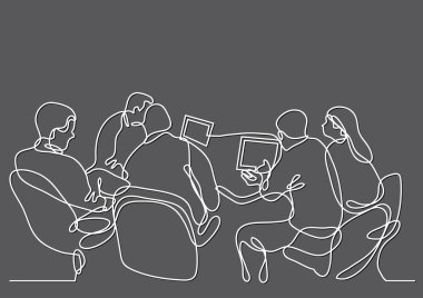 takım üyelerinin çalışma grubunun sürekli çizgi çizme