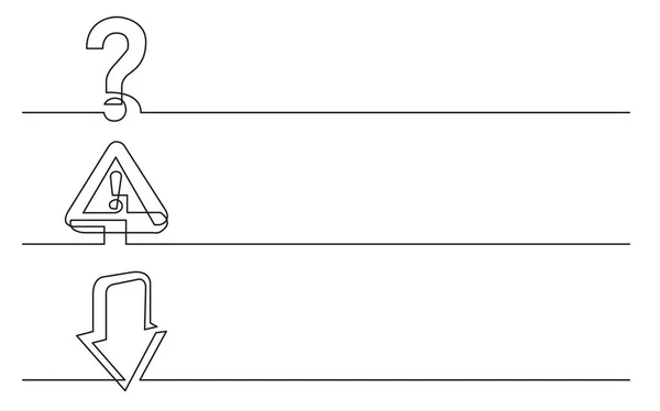横幅设计 业务图标的连续线条绘制 向下箭头 — 图库矢量图片