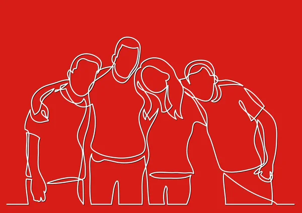 takım üyelerinin birlikte ayakta sürekli çizgi çizme