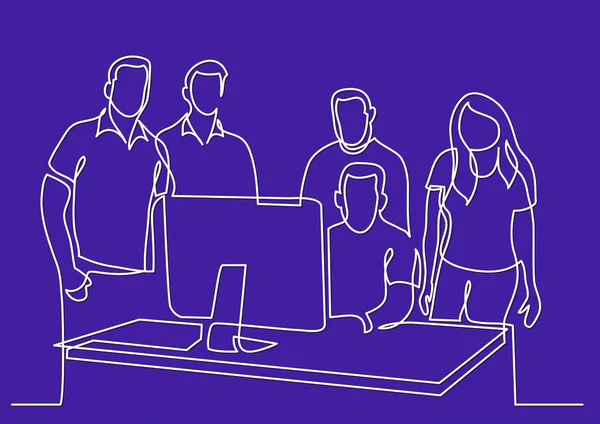 takım ayakta ofiste sürekli çizgi çizme