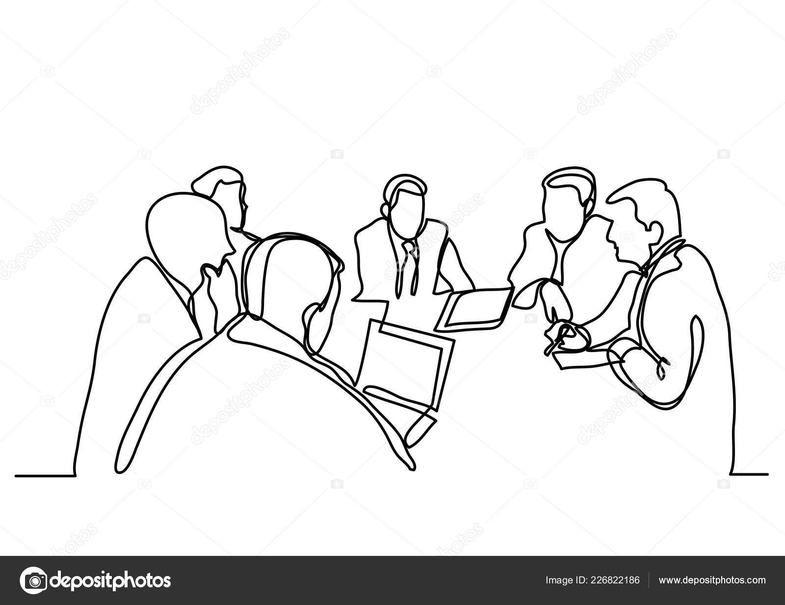 Dessin Trait Continu R union Affaires Image vectorielle Dessin Trait Continu R union Affaires Image vectorielle
