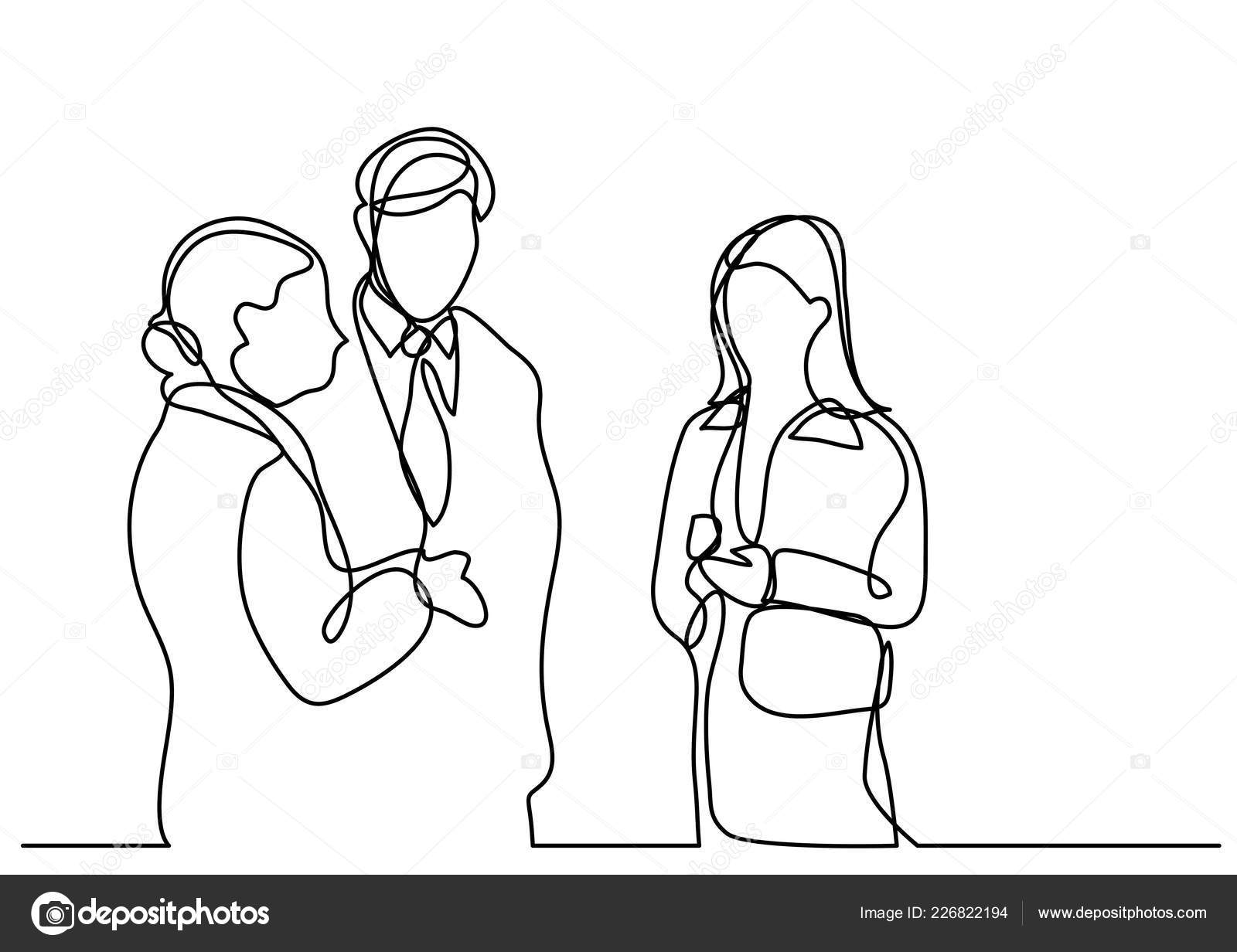 Two People are Talking. Sketch Stock Vector - Illustration of drawing,  deal: 168869691