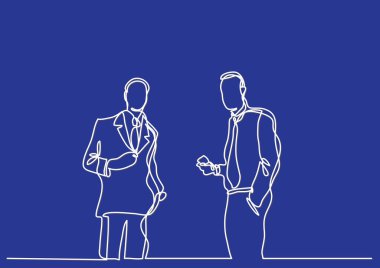 iki işadamlarından konuşurken sürekli çizgi çizme