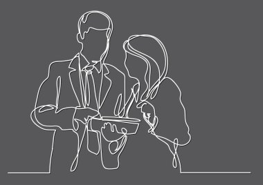 cowokers tartışırken, sürekli çizgi çizme