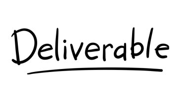 Business Buzzword: deliverable - vector handwritten phrase clipart