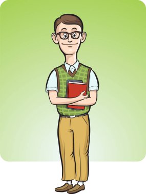 Vektör çizim karikatür inek adam gülümsüyor. Kolay-kalite kaybı olmadan herhangi bir boyutta ölçeklendirilebilir katmanlı vektör Eps10 dosyasını düzenlemek. Yüksek çözünürlüklü raster Jpg dosya bulunur.