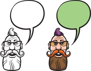 Vektör çizim karikatür hipster yüzü gülen. Kolay-kalite kaybı olmadan herhangi bir boyutta ölçeklendirilebilir katmanlı vektör Eps10 dosyasını düzenlemek. Yüksek çözünürlüklü raster Jpg dosya bulunur. 