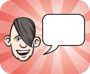 Emo yüz konuşma balonu ile vektör Illustration. Kolay-kalite kaybı olmadan herhangi bir boyutta ölçeklendirilebilir katmanlı vektör Eps10 dosyasını düzenlemek. Yüksek çözünürlüklü raster Jpg dosya bulunur.