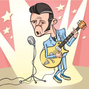 Vektör çizim aşamasında şarkı rock'n roll gitarist. Kolay-kalite kaybı olmadan herhangi bir boyutta ölçeklendirilebilir katmanlı vektör Eps10 dosyasını düzenlemek. Yüksek çözünürlüklü raster Jpg dosya bulunur. 