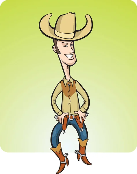 Ilustração Vetorial Cowboy Dos Desenhos Animados Fácil Edição Camadas Vetor —  Vetores de Stock