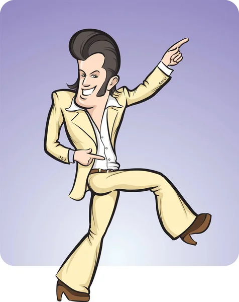 Vectorillustratie Van Cartoon Disco Dancer Eenvoudig Bewerken Gelaagde Vector Eps10 — Stockvector