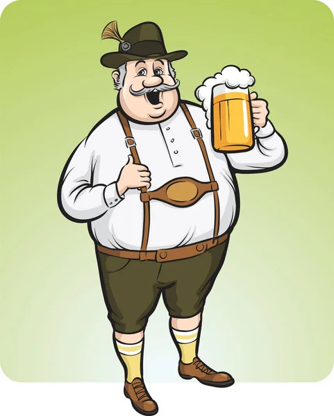 Vektorillustration Tecknad Oktoberfest Man Med Lätt Redigera Lager Vektor Eps10 — Stock vektor