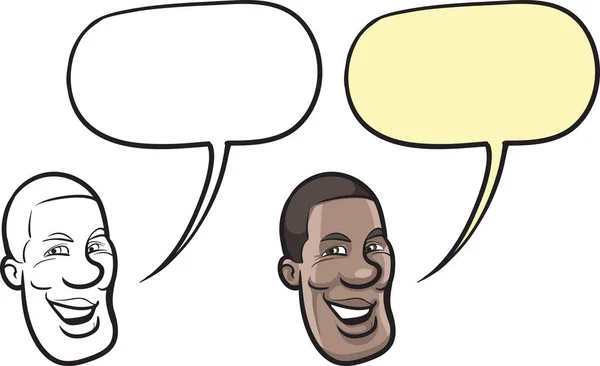 Vektor Illustration Von Cartoon Lächelnden Schwarzen Mann Gesicht Einfach Bearbeiten — Stockvektor