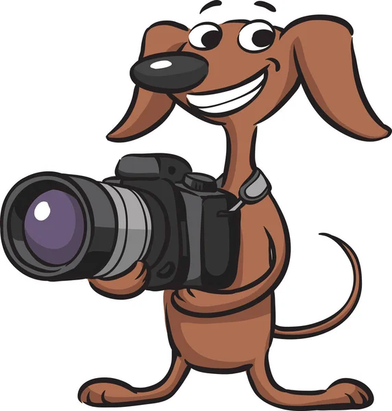 Ilustración Vectorial Perro Fotógrafo Fácil Editar Capas Archivo Eps10 Vector — Archivo Imágenes Vectoriales