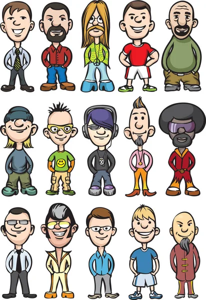 Illustrazione Vettoriale Persone Avatar Dei Cartoni Animati File Vettoriale Eps10 — Vettoriale Stock