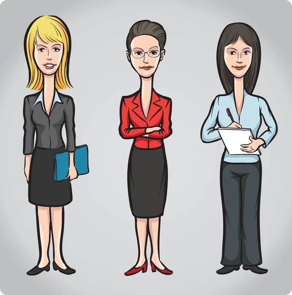 Vectorillustratie Van Cartoon Figuren Van Office Vrouwen Eenvoudig Bewerken Gelaagde — Stockvector