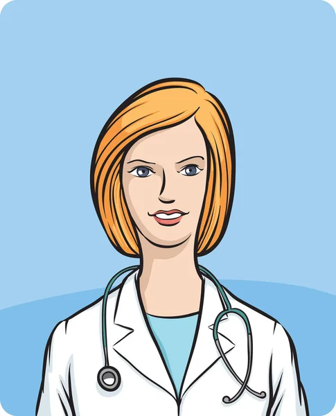 Vector Illustration Doctor Woman Easy Edit Layered Vector Eps10 File — Stock Vector
