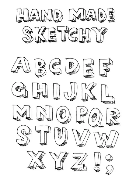 Handmade Sketchy Vector Font — Stock Vector